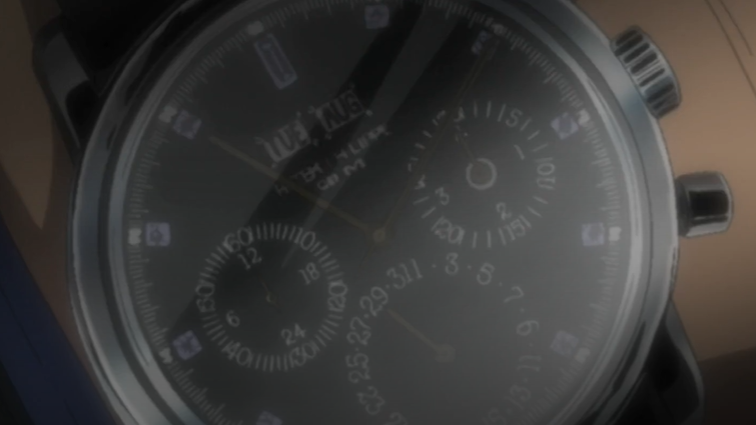 Duke Togo's perpetual-calendar chronograph compared to a Patek Philippe 3970P in Golgo 13