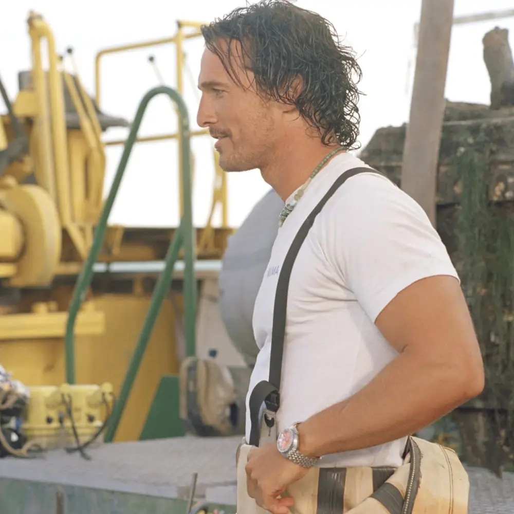 Matthew McConaughey wearing a Doxa SUB 600T Professional in Sahara