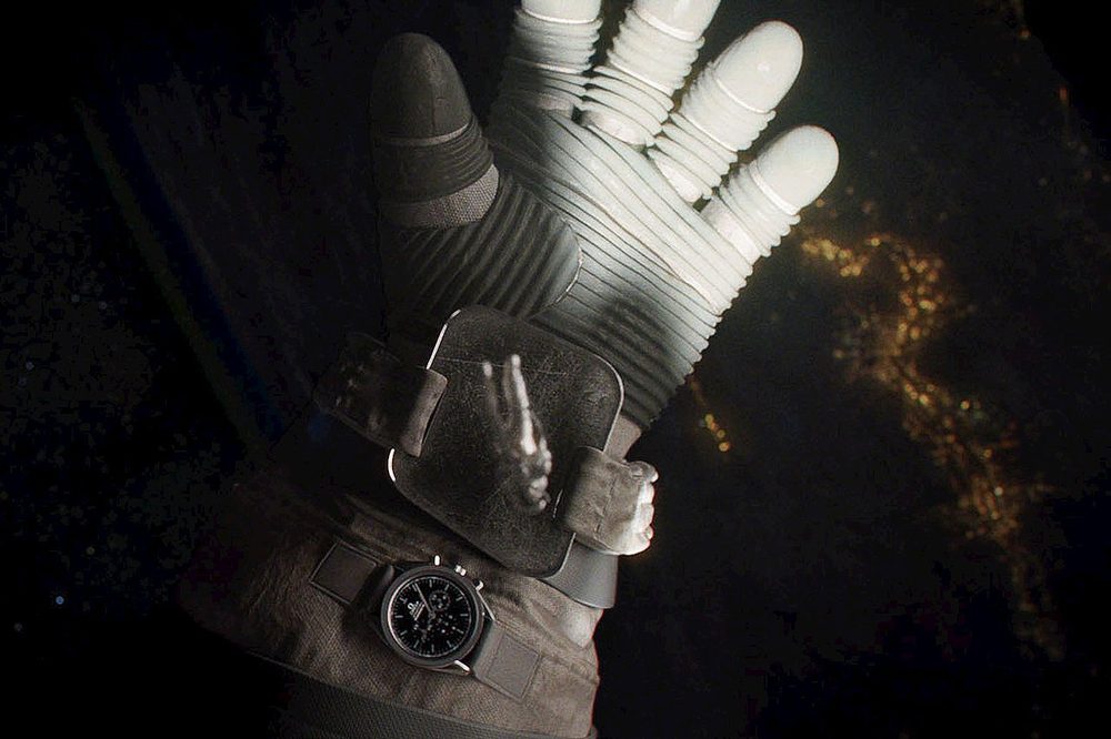 Omega Speedmaster watch head mounted to a spacesuit in Gravity