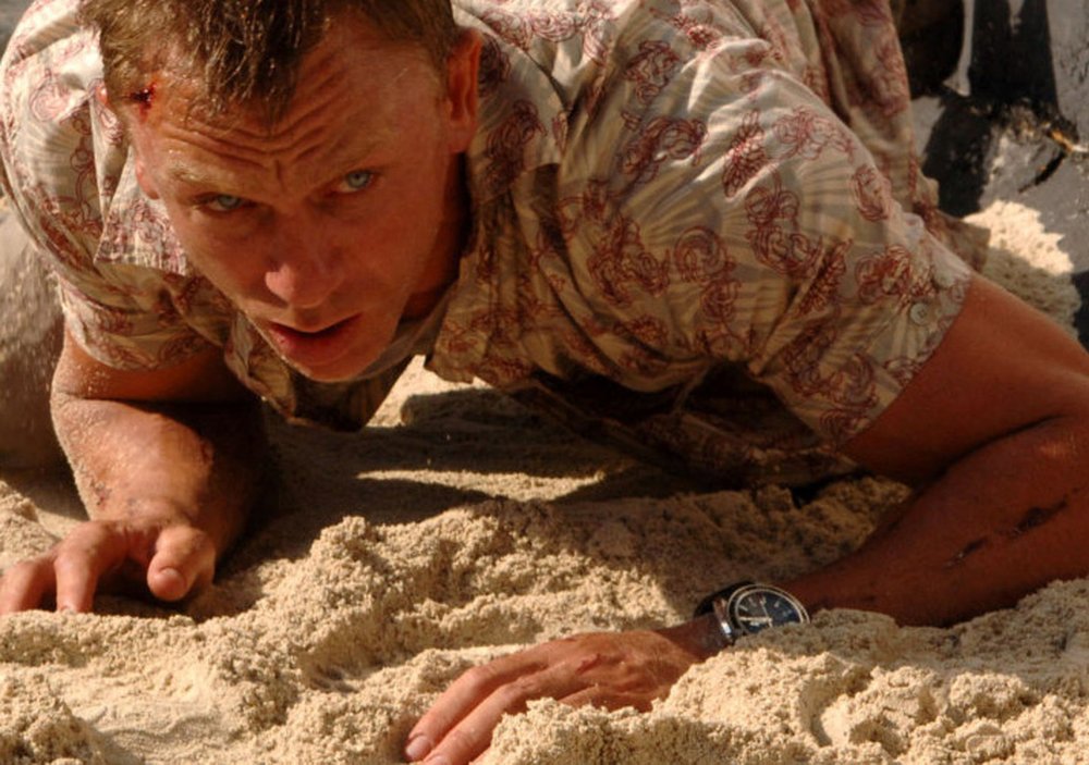 Daniel Craig wearing an Omega Seamaster Planet Ocean in Casino Royale