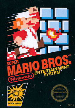 Lead artwork for Super Mario Bros. (1985)