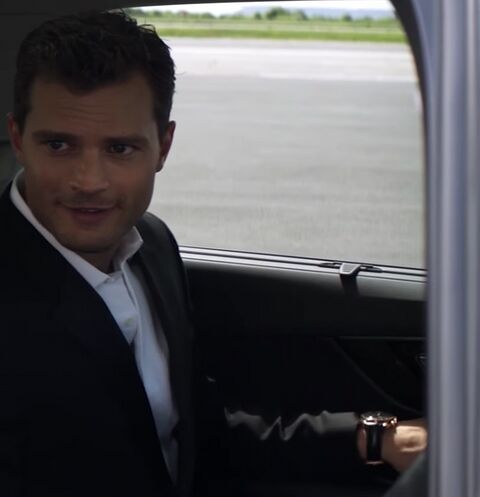Jamie Dornan as Christian Grey with the Omega Speedmaster Two Counters Orange Gold 311.63.44.51.01.001 in Fifty Shades Freed (2018)