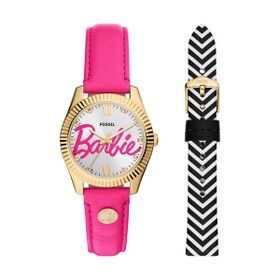 Fossil Barbie Pink Leather Watch Set