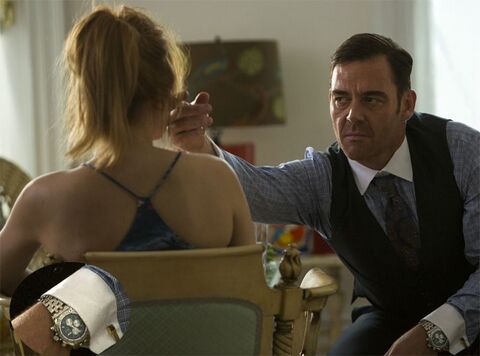 Marton Csokas as Teddy with the Breitling Chronomat in The Equalizer (2014)