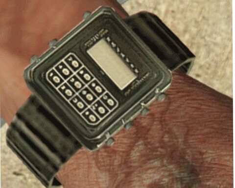 Steven Ogg as Trevor Philips with the Casio C-80 in Grand Theft Auto V (2013)