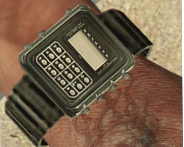 Steven Oggas Trevor Philips with the Casio C-80 in Grand Theft Auto V (2013)