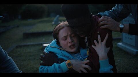 Sadie Sink as Max Mayfield with the Swatch Yellow Racer in Stranger Things (2016)