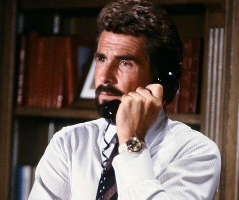 James Brolin as Peter McDermott with the Rolex Daytona 6241 JPS in Hotel (1983)