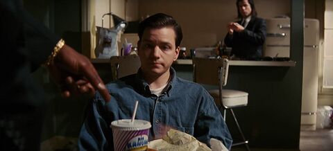 Samuel L. Jackson as Jules Winnfield with the Geneva watch in Pulp Fiction (1994)