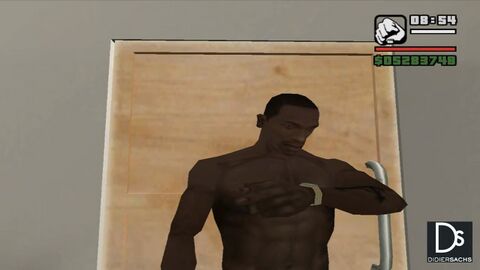 The wearer as Carl "CJ" Johnson (player character; also worn by wealthy pedestrians) with the Rolex Datejust in Grand Theft Auto: San Andreas (2004)