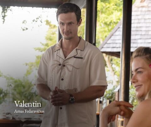 Arnas Fedaravičius as Valentin with the Vostok Amphibia in The White Lotus (2021)