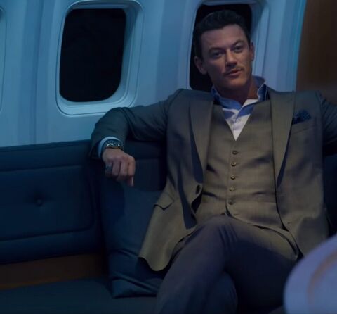 Luke Evans as Charles Cavendish with the Breitling Superocean Heritage II Chronograph in Murder Mystery (2019)