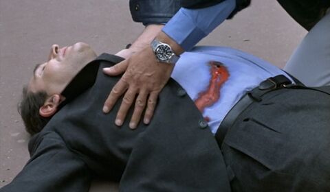 Jean-Paul Belmondo as Josselin Beaumont with the Rolex Submariner in The Professional (1981)