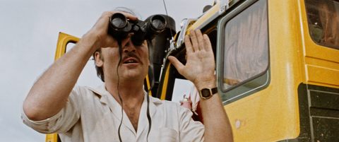 Stacy Keach as Pat Quid with the Seiko (unidentified model) in Roadgames (1981)