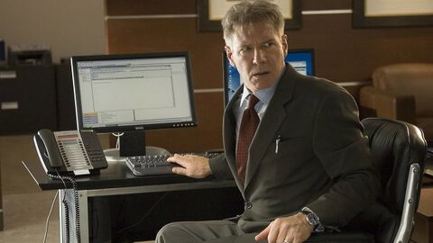 Harrison Ford as Jack Stanfield with the IWC Pilot's Watch Mark XV 3253 in Firewall (2006)