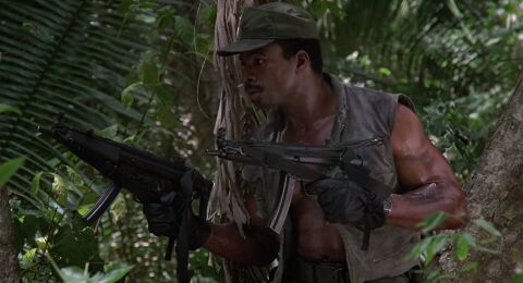 Carl Weathers as Dillon with the Waltham XX01-011 in Predator (1987)
