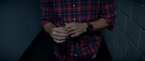 Mark Wahlberg as James Silva with the Panerai Luminor 1950 3 Days GMT Automatic Ceramica PAM00441 in Mile 22 (2018)