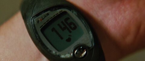 Edward Norton as Bruce Banner with the Polar heart rate monitor watch in The Incredible Hulk (2008)