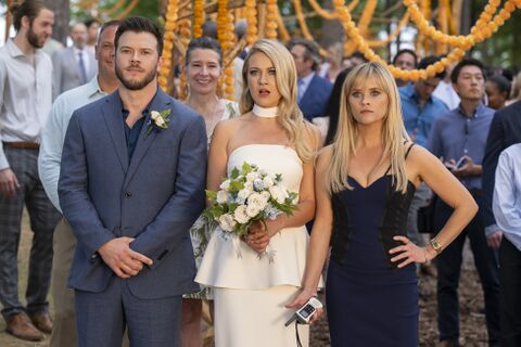 Reese Witherspoon as Margot Buckley with the Bvlgari Rettangolo (yellow gold) in You're Cordially Invited (2025)