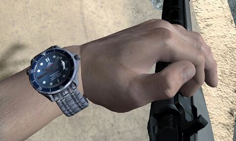 Daniel Craig as James Bond with the Omega Seamaster Diver 300M 2220.80.00 in Quantum of Solace (2008 video game)