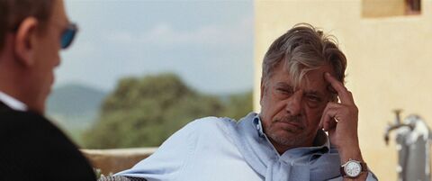 Giancarlo Giannini as René Mathis with the Hamilton Khaki Field in Quantum of Solace (2008)