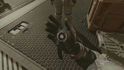The wearer as The player character with the LPV6 Chronomark Smartwatch in Starfield (2023)