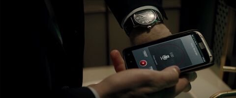 Chris Pine as Henry Pelham with the Seiko Presage Cocktail Time SRPE43 in All the Old Knives (2022)