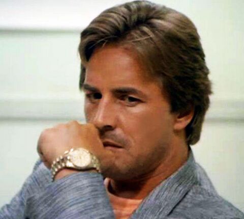 Don Johnson as James "Sonny" Crockett with the Rolex Day-Date in Miami Vice (1984)