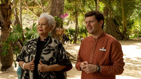 Lek Patravadi as Sritala Hollinger with the Jacob & Co. Fleurs de Jardin in The White Lotus (2021)