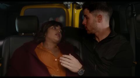Nick Jonas as Joel with the Rose gold watch in Love Again (2023)