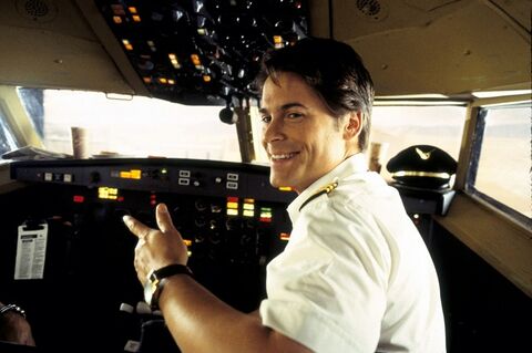 Rob Lowe as Steve Bench with the Hamilton Lloyd Chrono in View from the Top (2003)