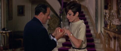 Audrey Hepburn as Nicole Bonnet with the Cartier Tank in How to Steal a Million (1966)