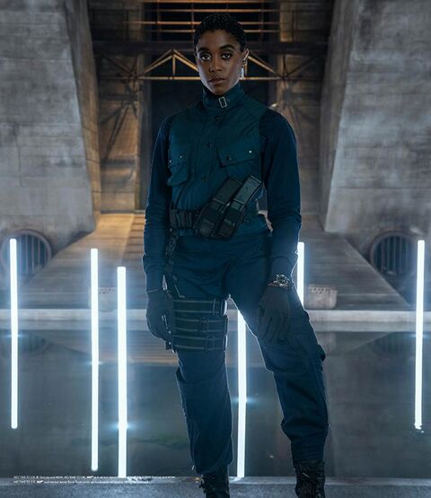 Lashana Lynch as Nomi with the Omega Seamaster Aqua Terra 150M 220.13.38.20.01.001 in No Time to Die (2021)