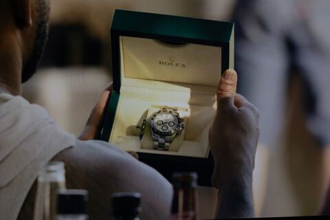 Mustafa Speaks as Theodore "Boss" Ramone with the Rolex Daytona 126500LN in Landman (2024)