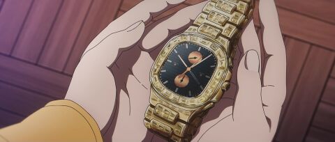 The wearer as Taiga Sengoku with the Patek Philippe (unidentified model) in Grisaia: Phantom Trigger (2019)