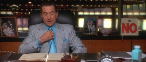 Robert De Niro as Sam "Ace" Rothstein with the Bueche Girod (unidentified model) in Casino (1995)