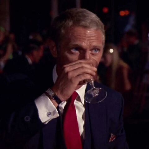 Steve McQueen as Thomas Crown with the Cartier Tank in The Thomas Crown Affair (1968)