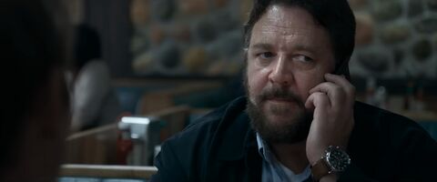 Russell Crowe as Tom Cooper with the Shinola Runwell in Unhinged (2020)