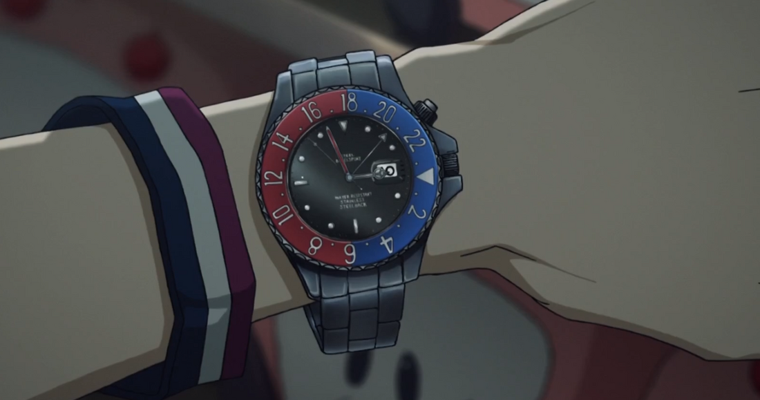 Nine wearing a Pepsi-bezel Rolex GMT-Master II with a Bagelsport dial in Terror in Resonance