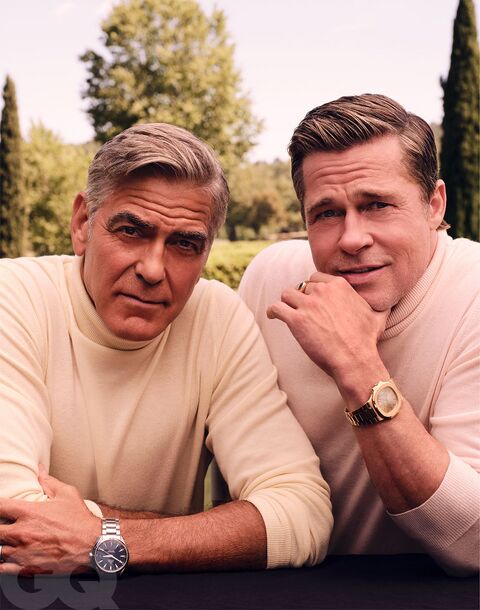 Brad Pitt as Himself with the Patek Philippe Nautilus in GQ Magazine