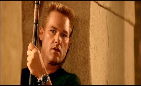 Kurt Russell as Colonel Jack O'Neil with the Breitling Sirius in Stargate (1994)