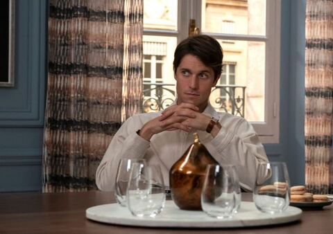 Lucas Bravo as Gabriel with the Cartier Tank in Emily in Paris (2020)