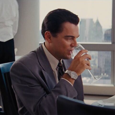 Leonardo DiCaprio as Jordan Belfort with the Seiko Solar SNE057 in The Wolf of Wall Street (2013)
