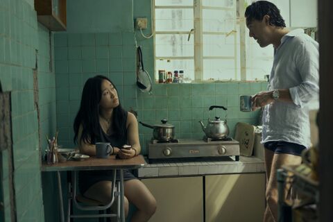 Jack Huston as David Starr with the Omega Speedmaster Racing (unidentified model) in Expats (2024)