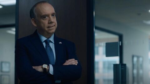 Paul Giamatti as Chuck Rhoades with the Hamilton Jazzmaster Viewmatic in Billions (2016)