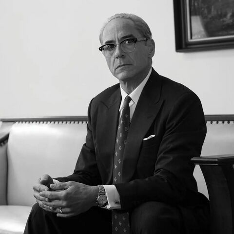 Robert Downey Jr. as Lewis Strauss with the Breitling Premier in Oppenheimer (2023)
