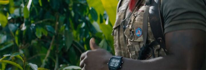 Kevin Hart wearing a Casio AE1200WH-1A in Jumanji Welcome to the Jungle