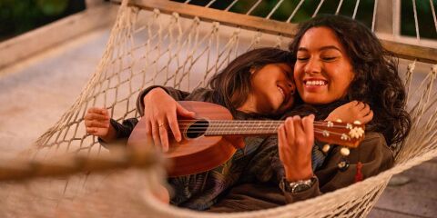 Sydney Agudong as Nani Pelekai with the Vostok Amphibia in Lilo & Stitch (2025)