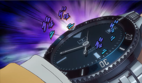 The wearer as Jotaro Kujo with the TAG Heuer 1000 Series in JoJo's Bizarre Adventure: Stone Ocean (2021)
