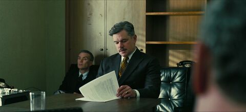 Matt Damon as Leslie Groves with the Hamilton Piping Rock in Oppenheimer (2023)